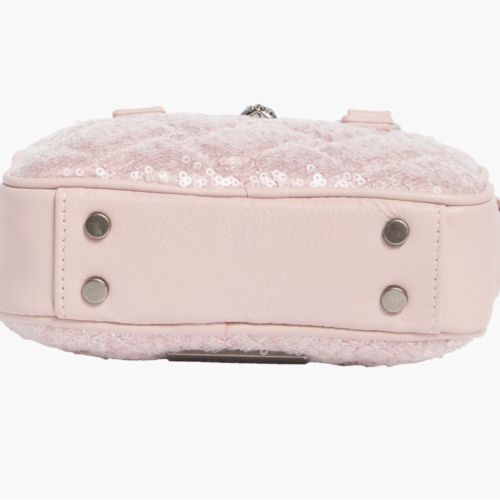 New Kurt Geiger Mini Kensington Duffle Sequin Bag in Lilac w Dustbag - Picture 5 of 6